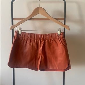 LA Made Burnt Sienna Leather Track Shorts